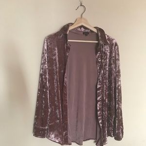 Button up velvet shirt